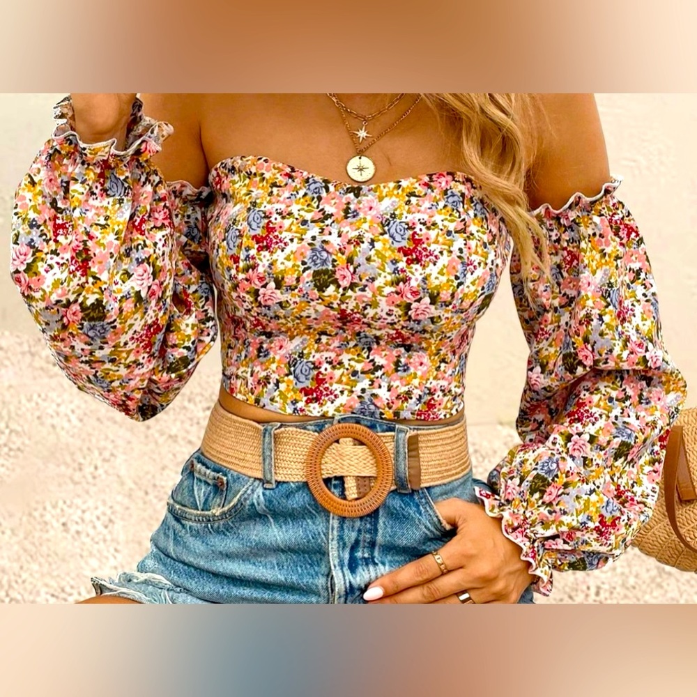 Floral Off-Shoulder Top, NWT